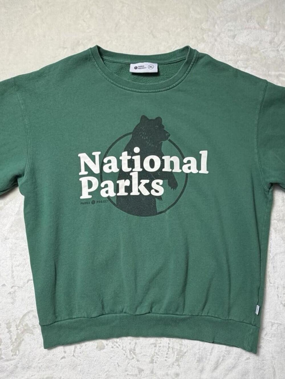 Parks Project National Parks Bear Sweatshirt Green Crewneck Mens XL